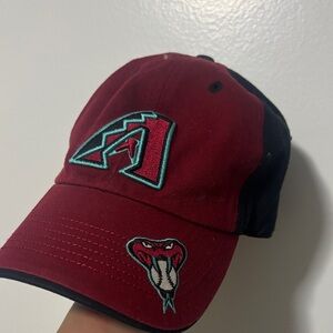 Arizona Diamondbacks Red and Black Baseball Cap with Snake Logo